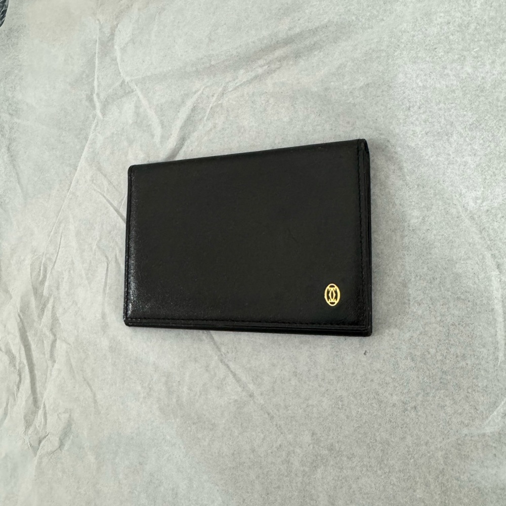 Cartier Pasha de Cartier Card Holder Card Case Black Leather Wallet AUTHENTIC - Picture 6 of 10